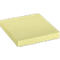 A yellow, square sticky note pad on a white background.