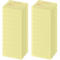 Two stacks of yellow sticky notes. The top sheets are handwritten with "14.00 Max".