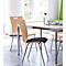 Schäfer Shop Select stoel Naturel, B 430 x D 410 x H 450 mm, stapelbaar tot 10 stuks, bestand tegen ontsmettingsmiddelen, hout & staal, met stoffen bekleding
