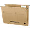 Brown cardboard hanging file with metal hangers. The front has a labeling field with lines and the "SCHÄFERSHOP" logo.