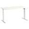 Schäfer Shop Select Table de réunion ERGO-T, pied-T, forme bateau, 1 section de réglage électrique en hauteur, l. 2000 x P 1000/800 mm, cerisier-Romana 