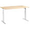 Schäfer Shop Select Table de réunion ERGO-T, pieds en T, forme bateau, 2 niveaux de rég. élect. de la hauteur, l. 2000 x H 645-1305 mm, érable 