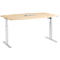 Schäfer Shop Select Table de réunion ERGO-T, pieds en T, forme bateau, Netbox, 1 niveau de rég. élect. de la hauteur, l. 2000 x H 718-1188 mm, érable 