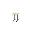 Schäfer Shop Select Table de réunion Planova, carrée, 800 x 800 mm, décor érable, bandeaux bleu gentiane 