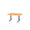 Schäfer Shop Select Table de réunion Planova, demi-cercle, 1400 x 1000 mm, coloris hêtre, bandeaux violet bordeaux 