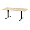 Schäfer Shop Select Table de réunion Planova, rectangle avec Netbox, 1600 x 800 mm, coloris érable, bandeaux violet bordeaux