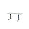 Schäfer Shop Select Table de réunion Planova, rectangle avec Netbox, 1600 x 800 mm, gris clair, bandeaux bleu gentiane