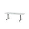Schäfer Shop Select Table de réunion Planova, rectangle avec Netbox, 2000 x 800 mm, gris clair, bandeaux alu blanc