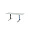 Schäfer Shop Select Table de réunion Planova, rectangulaire, 1800 x 800 mm, gris clair, bandeaux bleu gentiane 