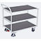 Schäfer Shop Select tafelwagen, licht, staal/MDF-plaat, lichtgrijs/donkergrijs, 3 etages, L 985 x B 605 mm, TPE zwenkwielen met EasySTOP, tot 250 kg
