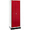 Schäfer Shop Select Taquilla, 2 puertas, con cierre de pasador giratorio, gris luminoso/rojo rubí