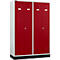 Schäfer Shop Select Taquilla, 4 puertas, con cerradura de cilindro, gris luminoso/rojo rubí