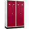 Schäfer Shop Select Taquilla, 4 puertas, con cierre de pasador giratorio, gris luminoso/rojo rubí