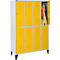 Schäfer Shop Select Taquilla, 4x2 comp., con patas, cierre de pasador giratorio, puerta amarillo