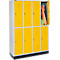Schäfer Shop Select Taquilla, 4x2 comp., con zócalo, cierre de pasador giratorio, puerta amarillo