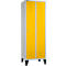 Schäfer Shop Select Taquilla, con 2 compartimentos, con patas, cerradura de cilindro, gris luminoso/amarillo