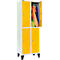 Schäfer Shop Select Taquilla, con 2 x 2 compartimentos, 300 mm, con patas, cerradura de cilindro, puerta amarillo colza