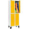 Schäfer Shop Select Taquilla, con 2 x 2 compartimentos, 300 mm, con patas, cierre de pasador giratorio, puerta amarillo