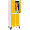 Schäfer Shop Select Taquilla con 2 x 2 compartimentos, 400 mm, con patas, cerradura de cilindro, puerta amarillo colza