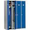 Schäfer Shop Select Taquilla con 4 compartimentos, cerradura de cilindro, plata clara/azul genciana