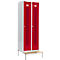 Schäfer Shop Select Taquilla, con banco, 2 compartimentos, 300 mm, cerradura de cilindro, puerta rojo rubí