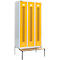 Schäfer Shop Select Taquilla, con banco, 3 compartimentos, 300 mm, cerradura de cilindro, puerta amarillo colza