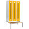 Schäfer Shop Select Taquilla, con banco, 3 compartimentos, 400 mm, cerradura de cilindro, puerta amarillo colza
