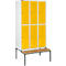 Schäfer Shop Select Taquilla, con banco, 3x2 compartimentos, 400 mm, cerradura de cilindro, puerta amarillo