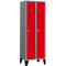 Schäfer Shop Select Taquilla con patas, cierre de pasador giratorio, plateado claro/rojo