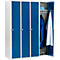 Schäfer Shop Select Taquilla de guardarropa con 4 compartimentos, cerradura con pestillo giratorio, gris claro/azul genciana