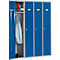 Schäfer Shop Select Taquilla de guardarropa con 4 compartimentos, cerradura de pestillo giratorio, plata claro/azul genciana