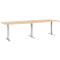 Schäfer Shop Select Tisch, elektrisch höhenverstellbar, Boot, T-Fuß, B 2800 x H 640-1300 mm, Ahorn/weißaluminium 