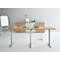 Schäfer Shop Select Tisch, elektrisch höhenverstellbar, Boot, T-Fuß, B 2800 x H 640-1300 mm, Kirsche Romana/weißaluminium