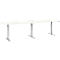 Schäfer Shop Select Tisch, elektrisch höhenverstellbar, Boot, T-Fuß, B 2800 x H 640-1300 mm, weiß/weißaluminium 