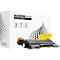 Black toner cartridge in front of a white package with print. The packaging says 'SCHÄFERSHOP SELECT'.