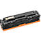 Black toner cartridge with orange elements. Pictograms are on the top.