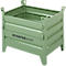 Schäfer Shop Select transport- en stapelcontainer, met klep, B 850 x D 650 x H 670 mm, reseda groen RAL 6011, tot 800 kg