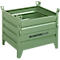 Schäfer Shop Select transport- en stapelcontainer, met klep, B 850 x D 650 x H 670 mm, reseda groen RAL 6011, tot 800 kg