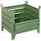 Schäfer Shop Select transport- en stapelcontainer, met klep, B 850 x D 650 x H 670 mm, reseda groen RAL 6011, tot 800 kg