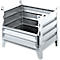 Schäfer Shop Select transport- en stapelcontainer, met klep, B 850 x D 650 x H 670 mm, thermisch verzinkt, tot 800 kg