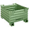 Schäfer Shop Select transport- en stapelcontainer, met vorkkokers, B 1200 x D 1150 x H 685 mm, reseda groen RAL 6011, tot 2000 kg