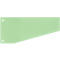 Light green rectangular paper with two holes on the narrow side and a beveled edge.