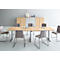 Schäfer Shop Select vergadertafel ERGO-T 2.0 Big, tot 8 personen, elektrisch in hoogte verstelbaar, ton, T-voet, B 2800 mm, ahorn/wit aluminium 
