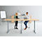 Schäfer Shop Select vergadertafel ERGO-T 2.0 Big, tot 8 personen, elektrisch in hoogte verstelbaar, ton, T-voet, B 2800 mm, ahorn/wit aluminium 