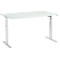 Schäfer Shop Select Vergadertafel ERGO-T, T-poot, bootvorm, tweetraps elektr. in hoogte verstelbaar, B 2000 x H 645-1305 mm, lichtgrijs 