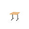 Schäfer Shop Select Vergadertafel Planova, Aanbouwtafel, 1000 x 1000 mm, beukenpatroon, accentlijst blank aluminium 