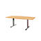 Schäfer Shop Select Vergadertafel Planova, bootvorm, 2000 x 1000/800 mm, beukenpatroon, accentlijst bordeauxpaars 