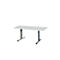Schäfer Shop Select Vergadertafel Planova, rechthoek, 1600 x 800 mm, lichtgrijs, accentlijst gentiaanblauw 