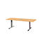 Schäfer Shop Select Vergadertafel Planova, rechthoekig incl. netbox, 2000 x 800 mm, beukenpatroon, accentlijst bordeauxpaars