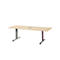 Schäfer Shop Select Vergadertafel Planova, rechthoekig incl. netbox, 2000 x 800 mm, esdoornpatroon, accentlijst bordeauxpaars